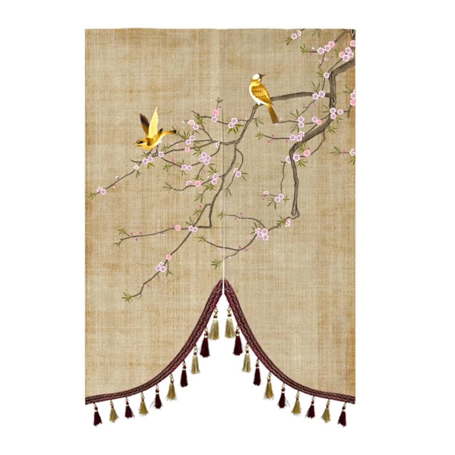 御簾屏風　和風　ナチュラル Amazon｜NASFH 風水 のれん 目隠し 65*120 和風 暖簾 中華風